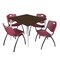 Regency Square Kahlo Breakroom Table W/ 4 M Stack Chairs, 48 in W, 48 in L, Neo Walnut TPL4848NWCM47BY - alternate 1
