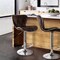 Elama 2 Piece Diamond Tufted Faux Leather Adjustable Bar Stool in Brown with Chrome Trim and Base ELM-712-BROWN - alternate 2