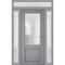 Vdomdoors Front Exterior Prehung FiberGlass Door Frosted Glass / Manux 8422 Grey Ash / 2 Sidelight and Transo MANUX8422EXD-SS-W16+36+16 x H80+14-LH - alternate 2