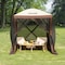 Vevor Pop Up Gazebo Tent Pop-Up Screen Tent 4 Sided Canopy Sun Shelter Brown FY-001 - alternate 4