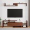 Leisuremod Surrey TV Stand with MDF Shelves and Bookcase, Walnut STS60NW - alternate 3