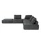 Homeroots Modern Charcoal Gray Floor Pillow Modular Sectional Sofa 473574 - alternate 1