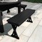 Flash Furniture HERCULES 40in x 12in Black Antique Solid Pine Farmhouse Folding Bench w/Foldable Locking X-Legs XA-B-40X12-XLEGS-BW-GG - alternate 2