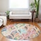 Homeroots 8' Orange Copper And Gold Round Geometric Washable Indoor Outdoor Area Rug 589238 - alternate 2