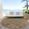 Homeroots 8' Beige Taupe And Gold Round Tribal Washable Indoor Outdoor Area Rug 615394 - alternate 2