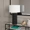 Homeroots 25" Black Ceramic Table Lamp With White Drum Shade 524440 - alternate 3
