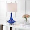 Jonathan Y Cecile 25.5" Glass Teardrop LED Table Lamp, Cobalt/Chrome, 2PK JYL1081D-SET2 - alternate 4