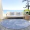 Homeroots 8' Blue And Sky Blue Round Abstract Washable Indoor Outdoor Area Rug 587472 - alternate 3