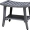 Homeroots 20" X 24" Gray Solid Wood Rectangular Shower Bench With Shelf 383370 - alternate 2