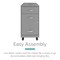 Space Solutions 14.25 in W 3 Drawer Mobile Vertical File Cabinet, Arctic Silver 24429 - alternate 3