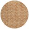 Homeroots 8' Terra Cotta Copper And Beige Round Geometric Washable Indoor Outdoor Area Rug 583398 - alternate 3
