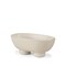 Homeroots 8" Cream Ceramic Oval Pedestal Centerpiece Bowl 609343 - alternate 3