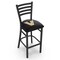 Holland Bar Stool Co 30" Blk Wrinkle Vanderbilt Stationary Bar Stool, Ladder Back L00430Vander - alternate 1
