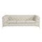 Homeroots 93" Beige Italian Leather Chesterfield Sofa With Silver Legs 476528 - alternate 1