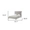 Homeroots Gray Solid Wood King Tufted Upholstered Linen Bed with Nailhead Trim 544948 - alternate 2