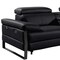 Homeroots 169" Black Top Grain Leather Reclining Metal USB Sofa 720350 - alternate 3
