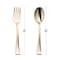 Smarty Had A Party Gold Disposable Plastic Mini Flatware Set - Dessert Spoons and Dessert Forks (600 Guests), 1200PK 790-GCS-CASE - alternate 5