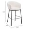 Homeroots 30" Ivory And Black Shearling And Steel Bar Height Bar Chair 555691 - alternate 4