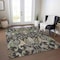 Homeroots 3' X 5' Black Green And Brown Floral Washable Indoor Outdoor Area Rug 605271 - alternate 2