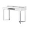 Homeroots 48" White and Silver Writing Desk With Two Drawers 333484 - alternate 1