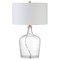 Homeroots 24" Clear Glass Gourd Table Lamp With White Drum Shade 524512 - alternate 1