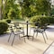 Flash Furniture Lila 27.5in Black Square Aluminum Indoor-Outdoor Table Set with 4 Black Slat Back Chairs TLH-ALUM-28SQ-017BK4-GG - alternate 6