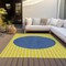 Homeroots 3' X 5' Yellow And Blue Striped Washable Indoor Outdoor Area Rug 597211 - alternate 3
