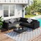 Homeroots Two Piece Outdoor Black Wicker Sectional Seating Group with Black Cushions 625676 - alternate 3
