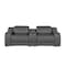 Homeroots 89in Dark Gray and Silver Italian Leather Power Reclining Loveseat With Storage 633756 - alternate 4