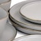Elama Louis 16 Piece Stoneware Dinnerware Set in Matte Slate with Gold Rim ELM-LOUIS16 - alternate 5