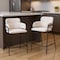 Homeroots Set of Two 26" Cream and Black Faux Shearling and Steel Counter Height Bar Chairs, 2PK 565001 - alternate 5
