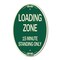 Signmission Loading Zone 15 Minutes Standing Only, 12 Inch X 18 Inch Architectural Oval, Heavy Gauge Aluminum A-OV-G-1218-24550 - alternate 1