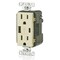 Leviton USBReceptacle, 15A, 1/2hp, Ivory, Thrmplstc T5633-I - alternate 2