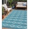 Homeroots 5' X 8' Teal Blue Gray And Ivory Geometric Washable Indoor Outdoor Area Rug 599671 - alternate 1