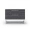 Homeroots 22" Gray Two Drawers Solid Wood Nightstand 473041 - alternate 1