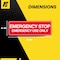 Fuel Stickers Emergency Stop Sticker, Powered Machinery and Equipment, Heavy-Duty, Indoor Outdoor, 6in x2in, 4PK 6X2STOP-4PK - alternate 2