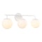 Jonathan Y Louis Parisian Globe 25" 3-Light Metal/Frosted Glass Modern Contemporary LED Vanity Light, White JYL3536D - alternate 1
