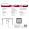 Simple Spaces Simple Spaces BT036X001A Square Folding Table, 660 lb Weight Capacity, White BT036X001A - alternate 2