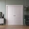 Sartodoors Sliding Double Pocket Doors 64 x 96 inches, BASIC 9233 White, Kit Rail Hardware, Solid Wood Inter BASIC9233DP-SKIN-6496 - alternate 2