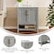 Flash Furniture Vega 30in. Vanity w/Sink, Storage Cabinet, Marble Counter & Gold Hardware, Gry/Wht FS-VEGA30-GY-HDGLD-GG - alternate 2