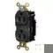Hubbell Wiring Device-Kellems Straight Blade Receptacle, 5-15R, 15 A, 125V AC, 2 Pole, 3 Wire, Surface Mount, Grounded HBL5262STBK - alternate 2