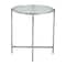 Homeroots 22" Clear and Silver Glass and Distressed Steel Round End Table 632661 - alternate 2