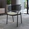 Leisuremod Ervilla Dining Chair in Black Steel Frame with Black Wicker Back and Beige Seat, 4PK ECBL-20BL-BG4 - alternate 3
