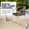 Flash Furniture Square Table Set, Aluminum, Plastic, Rattan, Stainless Steel, Grey TLH-ALUM-28SQ-020CHR2-GG - alternate 3