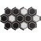 Apollo Tile Aureole 8.66 in. x 9.84 in. Matte Black and White Porcelain Hexagon Wall and Floor Tile (8.07 sq ft/case) - 18 Sheets APLENC88NITA - alternate 6