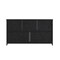 Flash Furniture Harris 5 Drawer Vertical Storage Dresser with Black Cast Iron Frame and Wood Top and Black Easy Pul WX-5L206-W-BK-BK-GG - alternate 3