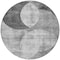 Homeroots 8' Gray And Charcoal Round Geometric Washable Indoor Outdoor Area Rug 604913 - alternate 3