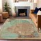 Homeroots 5' X 8' Teal Blue And Copper Abstract Washable Indoor Outdoor Area Rug 615717 - alternate 4