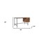 Homeroots 55" Brown and Black Solid Wood Writing Desk with Two Drawers 520652 - alternate 4