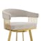 Homeroots 26" Taupe and Gold Fabric and Stainless Steel Low Back Counter Height Swivel Bar Chair 569146 - alternate 5